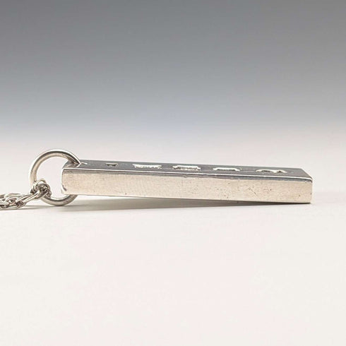 1977 British Sterling Silver Jubilee Ingot Pendant with Sterling Silver Necklace, Total 36g