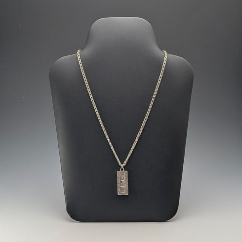 1979年 英國 純銀製 銀錠吊墜附純銀項鍊 計24g P&RB