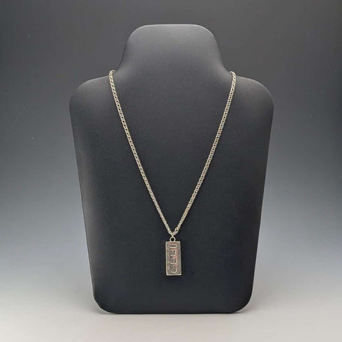 1979 British Pure Silver Ingot Pendant with Pure Silver Necklace, Total 24g, P&RB