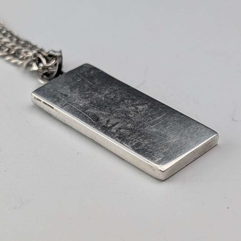 1979 British Pure Silver Ingot Pendant with Pure Silver Necklace, Total 24g, P&RB