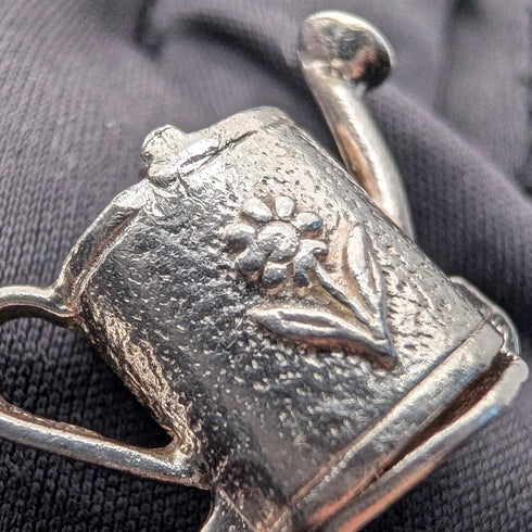 復古純銀澆水壺造型墜飾 附純銀項鍊 總重7.2g