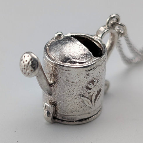 復古純銀澆水壺造型墜飾 附純銀項鍊 總重7.2g