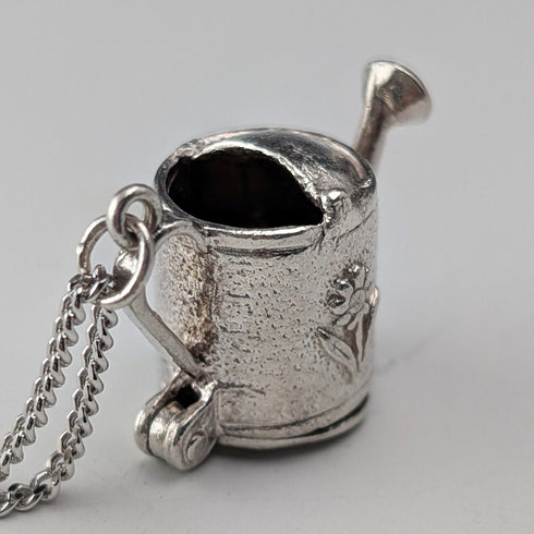 復古純銀澆水壺造型墜飾 附純銀項鍊 總重7.2g