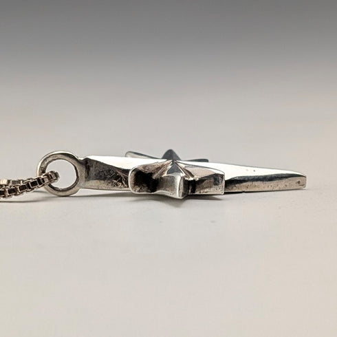 ヴィンテージ 純銀製スター型ペンダント 純銀ネックレス付き 計8g