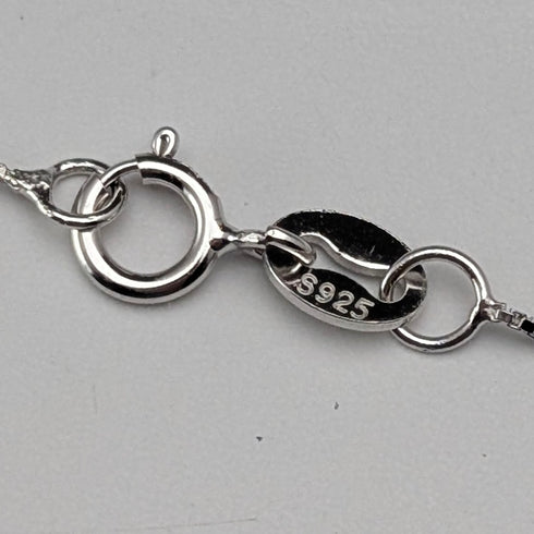 復古鑲石純銀花卉吊墜 附純銀項鍊 總重2g