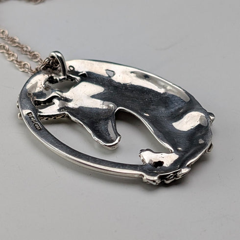 英国復古 純銀製獨角獸墜飾 附純銀項鍊 總重16.7g