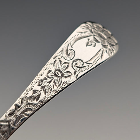 1893 Antique British Sterling Silver Tea Caddy Spoon 11.4g George Maudsley Jackson