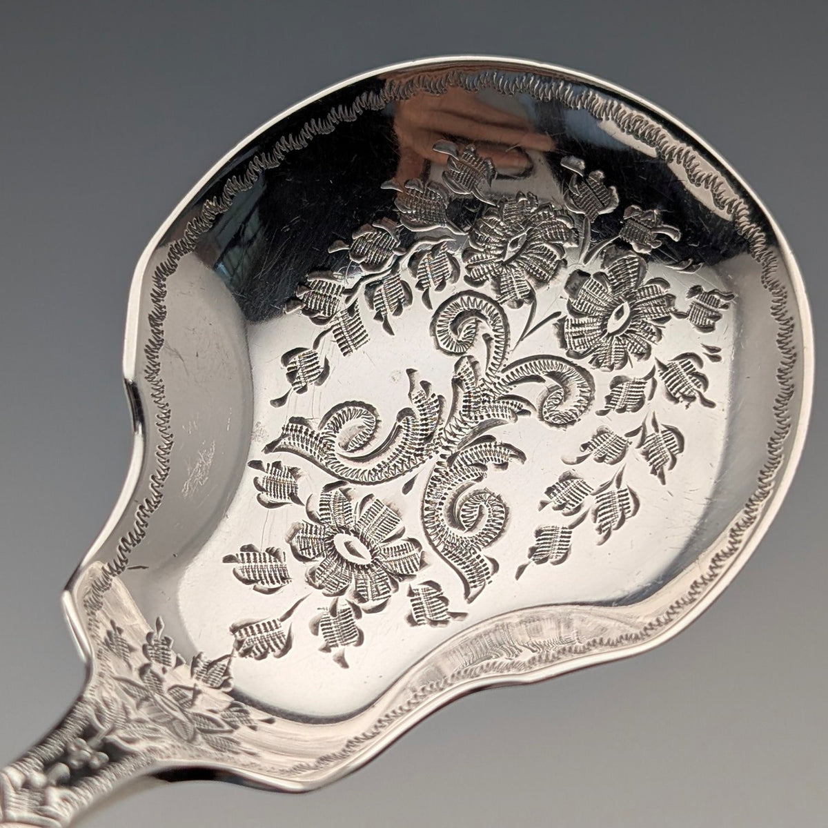 1893年 英国アンティーク 純銀製 ティーキャディースプーン 11.4g