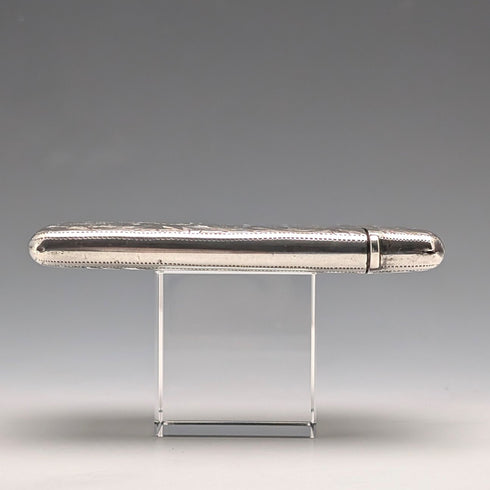 1898 British Antique Scroll-Decorated Sterling Silver Card Case, 79g, Joseph Gloster