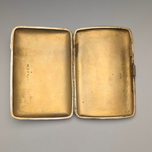 1907年 英国アンティーク 純銀製 シガーケース 細密浮彫装飾 163g Joseph Gloster