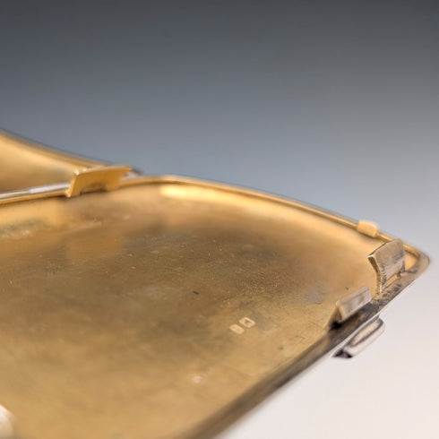 1907年 英国アンティーク 純銀製 シガーケース 細密浮彫装飾 163g Joseph Gloster