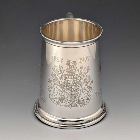1977 Queen Elizabeth II Silver Jubilee Sterling Silver Tankard 338g Yorkshire Mint