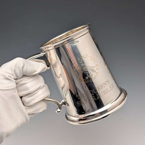 1977 Queen Elizabeth II Silver Jubilee Sterling Silver Tankard 338g Yorkshire Mint