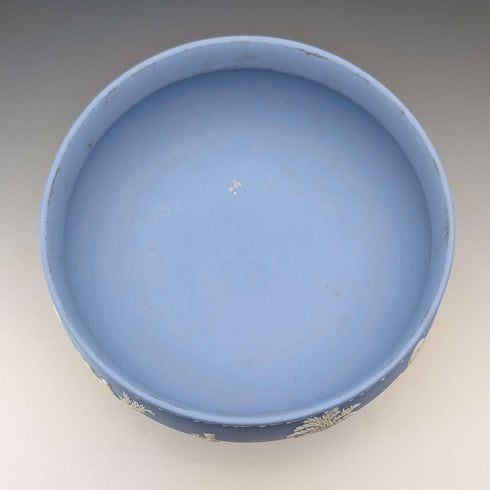 Vintage British Wedgwood Jasperware Large Footed Bowl, Pale Blue