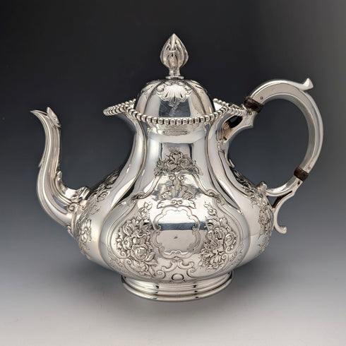 1863年 英國古董 鍍銀 茶具 3件組 Thomas Bradbury