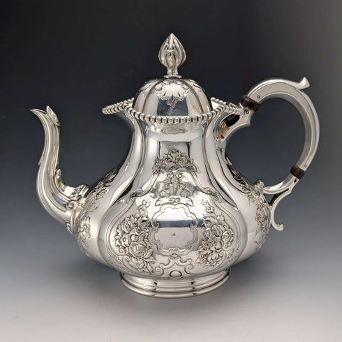 1863年 英国アンティーク シルバープレート製 ティーセット 3点セット Thomas Bradbury