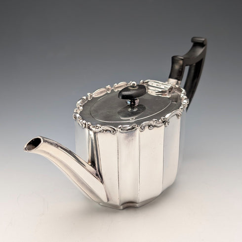 Early 20th Century British Antique Silverplate Bachelor Tea Set, 3-Piece Set, JAMES DIXON & SON