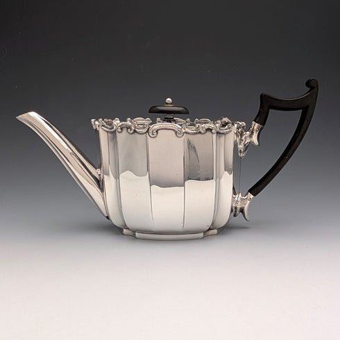 Early 20th Century British Antique Silverplate Bachelor Tea Set, 3-Piece Set, JAMES DIXON & SON