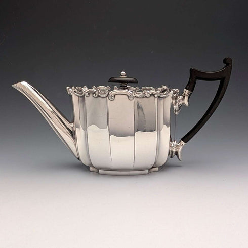 Early 20th Century British Antique Silverplate Bachelor Tea Set, 3-Piece Set, JAMES DIXON & SON