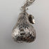 1902 Antique British Sterling Silver Albert Chain, 52g, with Sterling Silver Pear-Shaped FOB.