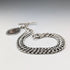 1911 British Antique Sterling Silver Double Albert Chain, 40g, with Sterling Silver Medal Fob