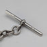 1911 British Antique Sterling Silver Double Albert Chain, 40g, with Sterling Silver Medal Fob