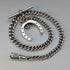 1900 Antique British Sterling Silver Albert Chain, 36g, with Sterling Silver Horseshoe FOB.