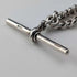 1900 Antique British Sterling Silver Albert Chain, 36g, with Sterling Silver Horseshoe FOB.