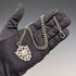 1912 Antique British Sterling Silver Albert Chain, 32g, with Sterling Silver Medal Fob