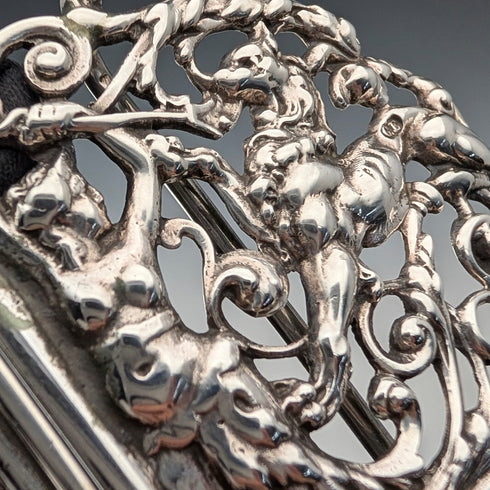 1898 British Antique Sterling Silver Nurse Belt Buckle 118g Charles Edwards