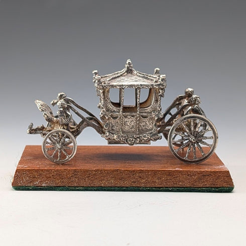 1977 British Pure Silver Gold State Coach Miniature Carriage 65g Toye, Kenning & Spencer, boxed.