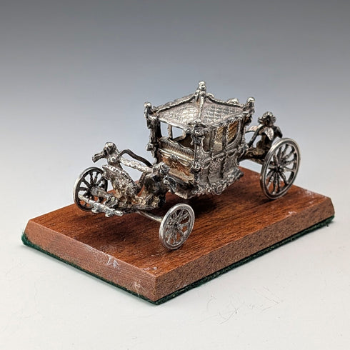 1977 British Pure Silver Gold State Coach Miniature Carriage 65g Toye, Kenning & Spencer, boxed.