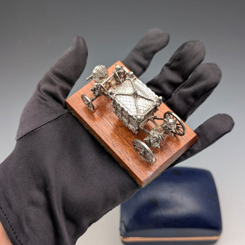 1977 British Pure Silver Gold State Coach Miniature Carriage 65g Toye, Kenning & Spencer, boxed.