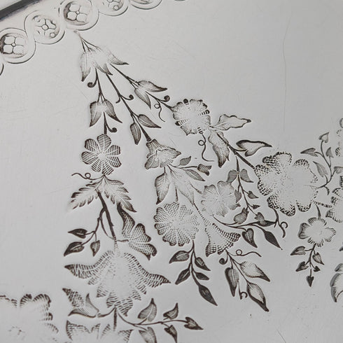 Antique British Silverplate Round Tray, 30cm Diameter, WCG