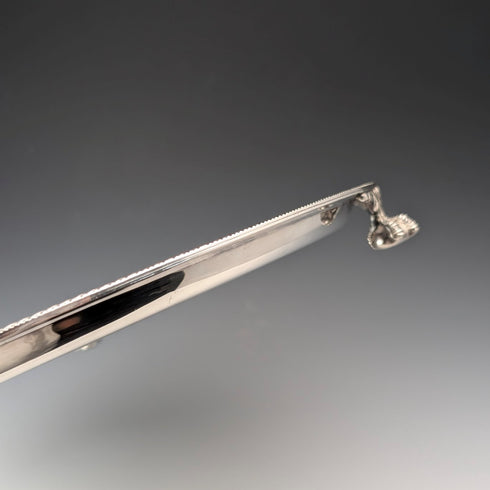 1879 British Antique Silverplate Footed Serving Dish, Diameter 30cm, Benjamin W Ramsden