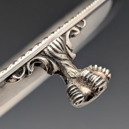 1879 British Antique Silverplate Footed Serving Dish, Diameter 30cm, Benjamin W Ramsden