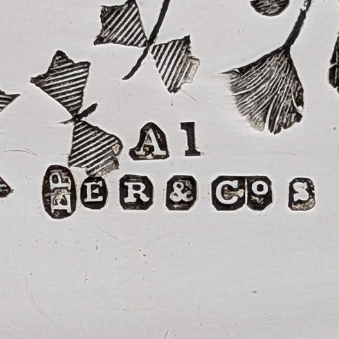 1879 British Antique Silverplate Footed Serving Dish, Diameter 30cm, Benjamin W Ramsden