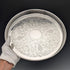 Vintage Silverplate Round Small Gallery Tray, 30cm Diameter, Primrose EP Brass