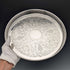 Vintage Silverplate Round Small Gallery Tray, 30cm Diameter, Primrose EP Brass