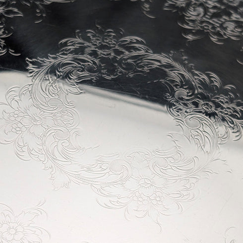 Large Round Tray, 36cm Diameter, Made of British Vintage Silver Plate, International Silver.