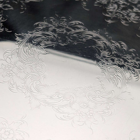 Large Round Tray, 36cm Diameter, Made of British Vintage Silver Plate, International Silver.