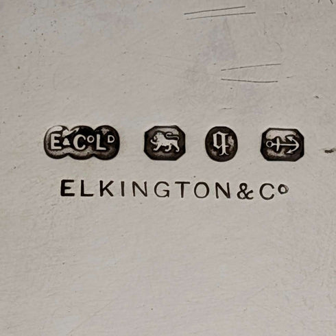 1890s Antique British Sterling Silver Footed Salver/Card Tray, 26cm Diameter, 517g, Elkington