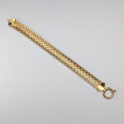 ヴィンテージ 純銀製 ゴールドメッキ メッシュ ブレスレット 20g