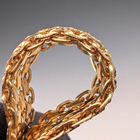 ヴィンテージ 純銀製 ゴールドメッキ メッシュ ブレスレット 20g