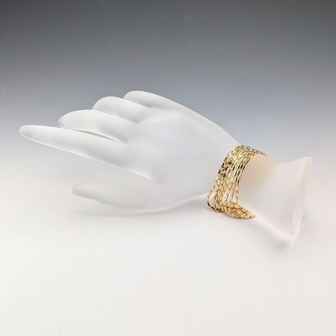 ヴィンテージ 純銀製 ゴールドメッキ ロープ ブレスレット 18g MILOR ITALY