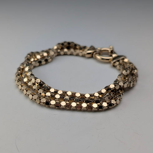 Vintage Sterling Silver Gold-Plated Snake Chain Bracelet 18g