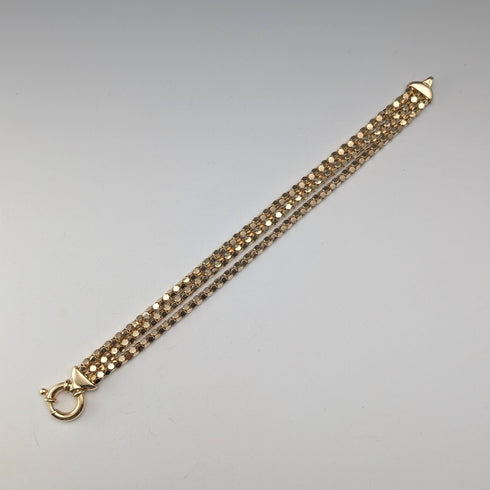 Vintage Sterling Silver Gold-Plated Snake Chain Bracelet 18g