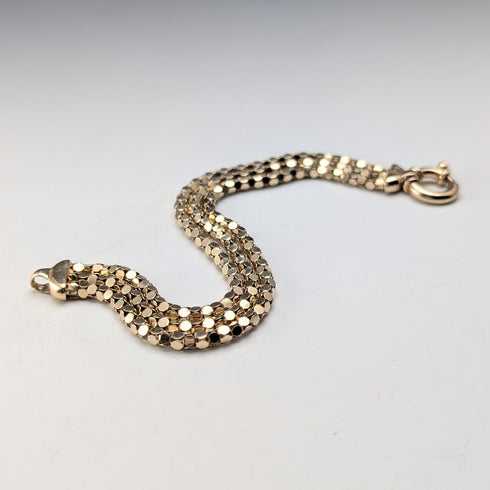 Vintage Sterling Silver Gold-Plated Snake Chain Bracelet 18g