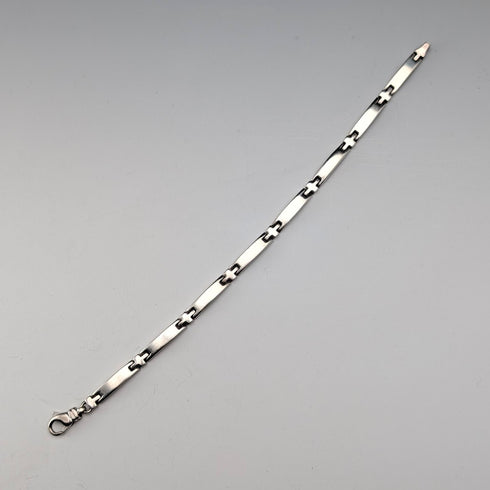 ヴィンテージ 純銀製 バーリンク ブレスレット 20g