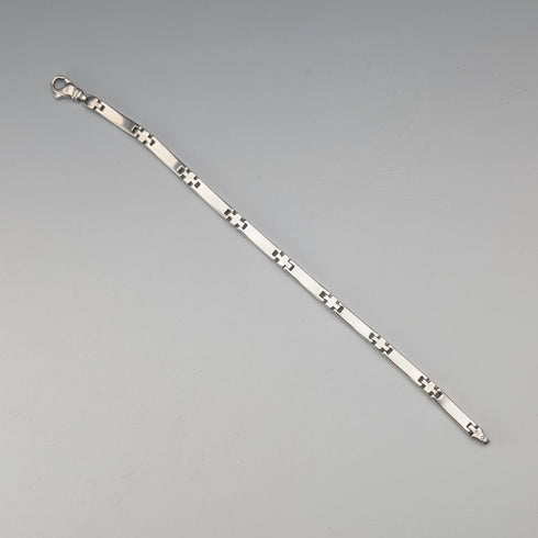 ヴィンテージ 純銀製 バーリンク ブレスレット 20g